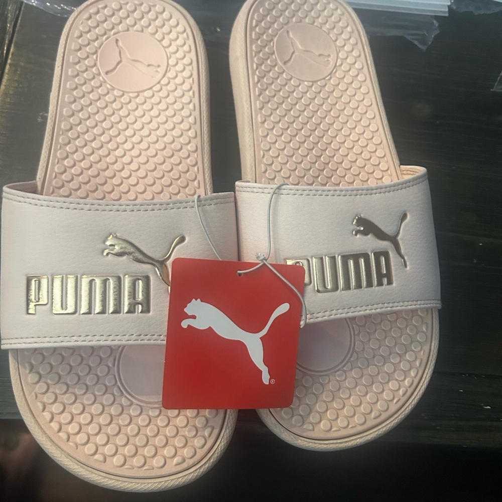 Puma Pink and Gold Slides